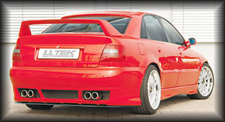 View of Carbon Fiber Diffuser shown on Compatible Rieger Rear Valance