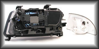 Rear View Halogen 2 Piece Projector Headlamp and Turn Signal