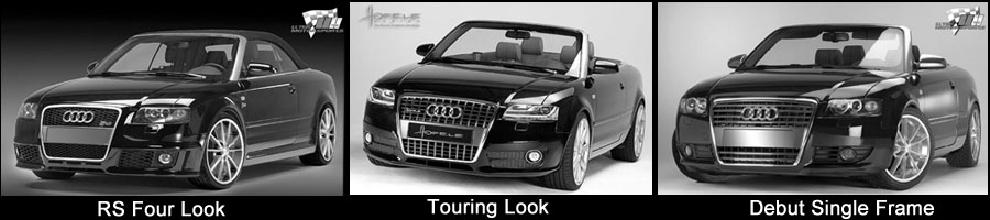 Three Bumper Styling options for the Audi B6 cabriolet