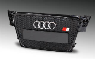 image link to larger version of piano black grille for Audi S4