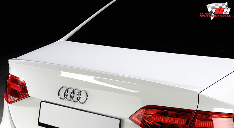 View of modified Audi A4 B8 rear with trunk spoiler