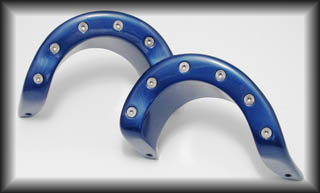 UBERHÄUS Exhaust Collars for A4 8E sedan shown with Denim Blue MatchPaint Finish