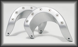 UBERHÄUS Exhaust Collars for A4 8E sedan shown with RS Silver Paint Finish
