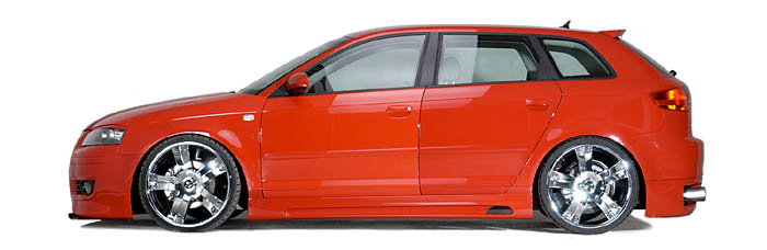 Full Profile of Rieger's Aero Styling Body Kit for the Audi A3 8P