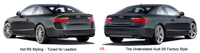 Modified Audi S5 on right and Stock Audi S5 on right