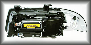 2 piece projector headlamp- rear view - Xenon Version with ballast