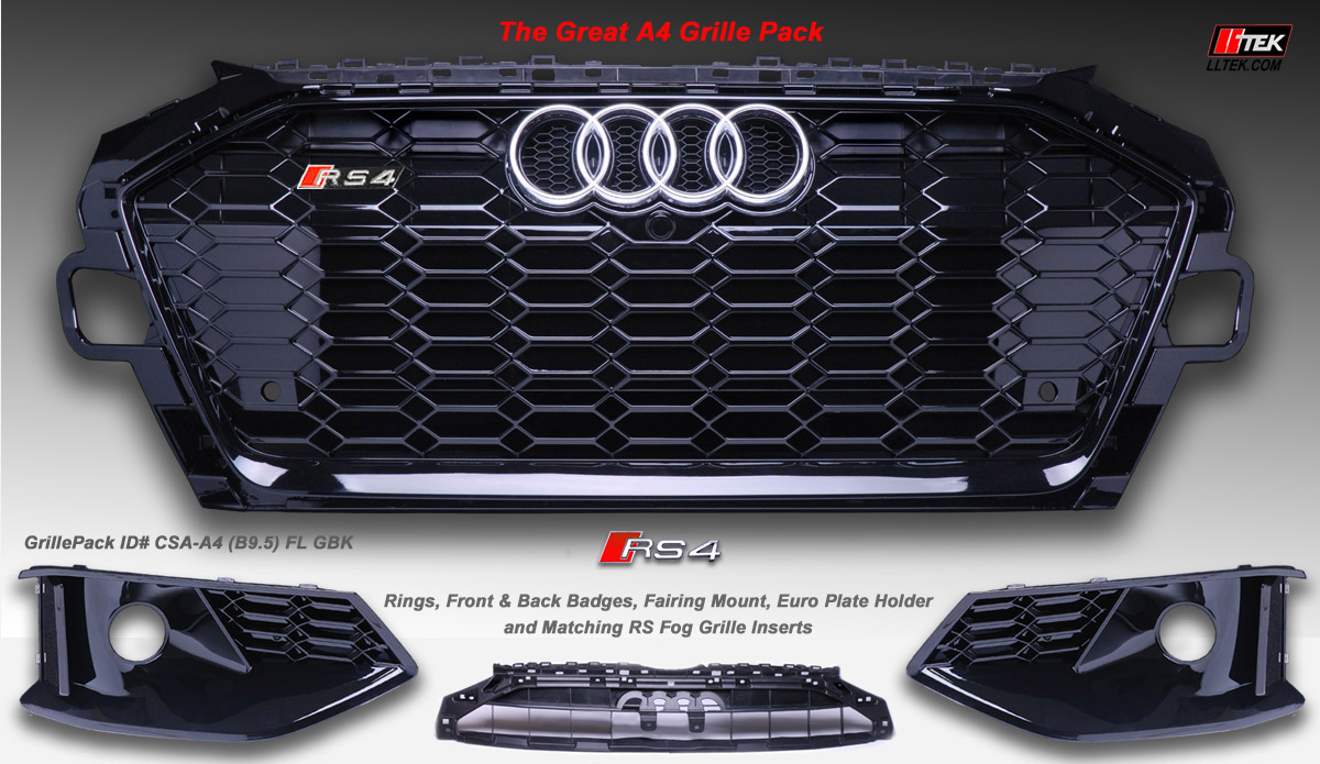 LLTeK RS styling grills for Audi A4 cars - 2017