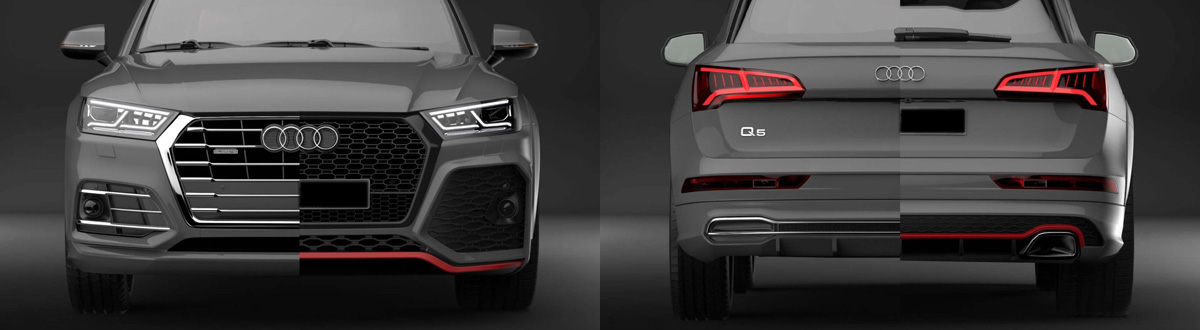 q5 bumper,grill, and valance compared