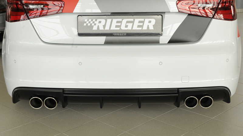 rear bumper insert for Audi A3 8V quad tip exhausts image audi A3 8V rear bumper insert