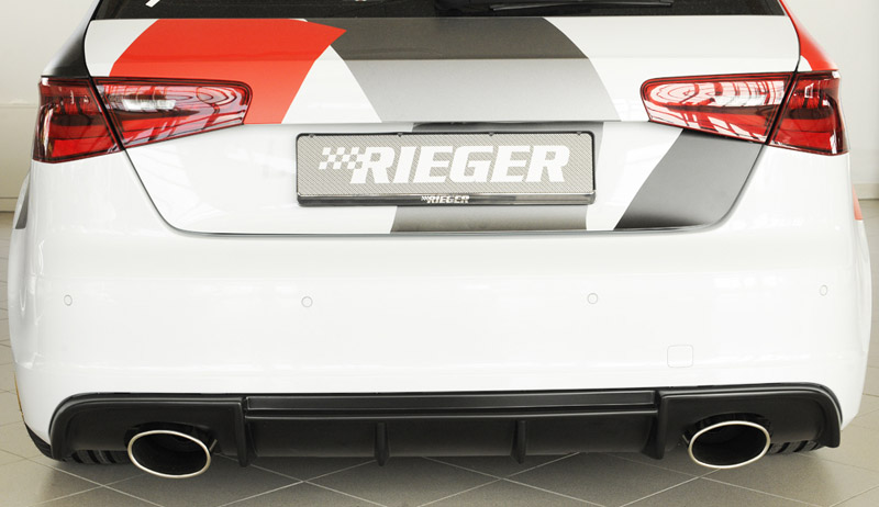 rear bumper insert for Audi A3 8V oval tip exhausts image audi A3 8V rear bumper insert