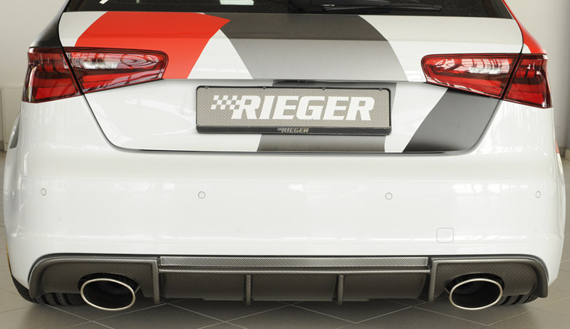 rear bumper insert in carbon fibre look for Audi A3 8V oval tip exhausts image audi A3 8V rear bumper insert