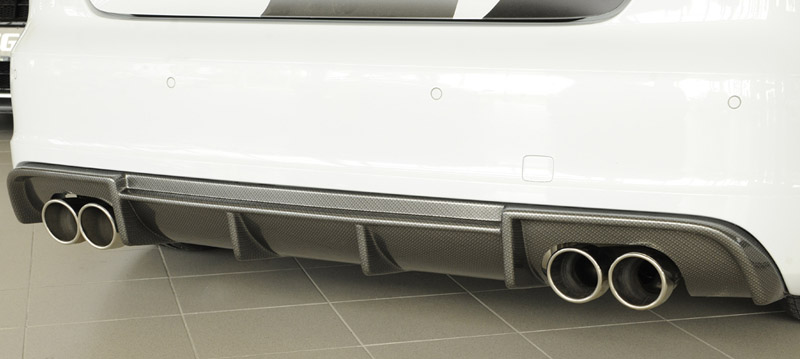 rear bumper insert in carbon fibre look for Audi A3 8V quad tip exhausts image audi A3 8V rear bumper insert