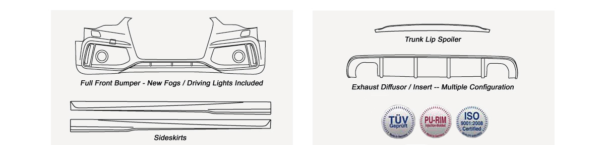 modifications available audi b8 front and rear