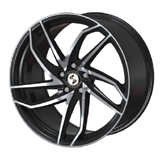 glossy black with polished face gloss black finish