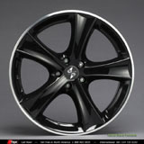 matte black wheel with polished face black polished face