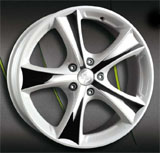 matte white wheel with polished inlays matte white