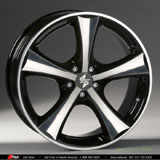 polished face black wheel with inlays black polished face