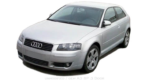 Audi A3 8P 3-door - unmodified for comparison purposes