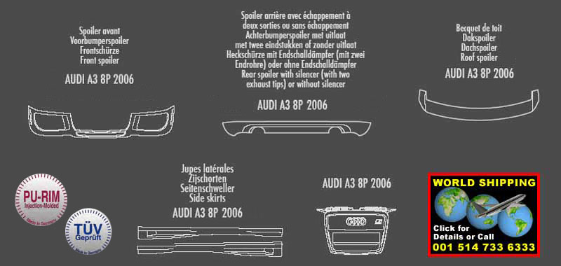 components for caractere styling - Audi A3 8P sportback