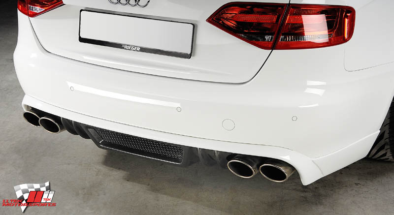 Modified Audi A4 B8 illustrated with Carbon Look Rear Valence