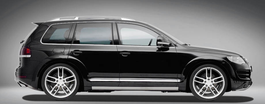 Touareg II Modified with Front Spoiler, Wheel Arch Extenders, Skirt Accents, Hatch Blend, Roof Spoiler, Exhaust Tips & Collars, plus Wheels Touareg II Modified with Front Spoiler, Wheel Arch Extenders, Skirt Accents, Hatch Blend, Roof Spoiler, Exhaust Tips & Collars, plus Wheels